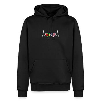 Guyana USA Vintage Heartbeat drapeau Guyana - Sweat à capuche Premium bio Homme - noir - Devant - Nico (187cm)