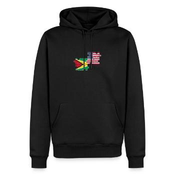 Guyane USA Vintage drapeau Guyane américaine - Sweat à capuche Premium bio Homme - noir - Devant - Nico (187cm)