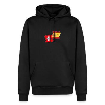 Schweiz Spanien Flagge Spanier Schweizer - Männer Premium Bio Hoodie - Schwarz - Vorne - Nico (187cm)