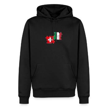 Suisse Italie Vintage Drapeau Italien Suisse - Sweat à capuche Premium bio Homme - noir - Devant - Nico (187cm)