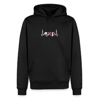 Panama France Heartbeat Flag Panamanian - Sweat à capuche Premium bio Homme - noir - Devant - Nico (187cm)