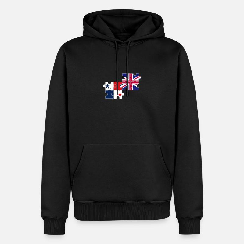 Panama Royaume-Uni Drapeau britannique panaméen - Sweat à capuche Premium bio Homme - noir