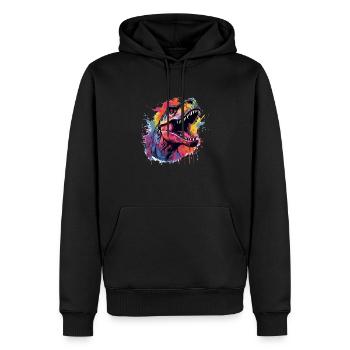 Cadeau T-Rex Dinosaure Cool Dino Dinosaure - Sweat à capuche Premium bio Homme - noir - Devant - Nico (187cm)