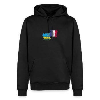 Ruanda Frankreich Vintage Flagge Franzose Ruandese - Männer Premium Bio Hoodie - Schwarz - Vorne - Nico (187cm)