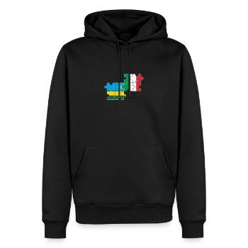 Ruanda Italien Flagge Italiener Ruandese - Männer Premium Bio Hoodie - Schwarz - Vorne - Nico (187cm)