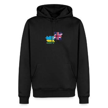 Ruanda UK Flagge Britisch Ruandisch - Männer Premium Bio Hoodie - Schwarz - Vorne - Nico (187cm)