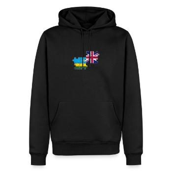 Ruanda UK Vintage Flagge Britisch Ruandisch - Männer Premium Bio Hoodie - Schwarz - Vorne - Nico (187cm)