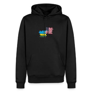 Rwanda USA Vintage Flagge Amerikanisch Ruandisch - Männer Premium Bio Hoodie - Schwarz - Vorne - Nico (187cm)