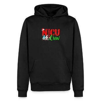 Lustige Gnome NICU Crew Krankenschwester Weihnachten - Männer Premium Bio Hoodie - Schwarz - Vorne - Nico (187cm)