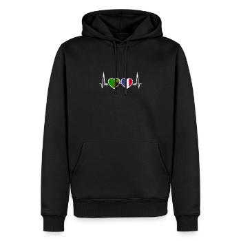 Zambie France Vintage Heartbeat drapeau - Sweat à capuche Premium bio Homme - noir - Devant - Nico (187cm)