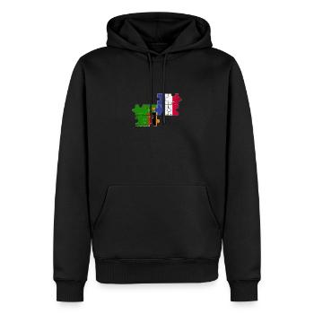 Zambie France Vintage Drapeau Français Zambien - Sweat à capuche Premium bio Homme - noir - Devant - Nico (187cm)