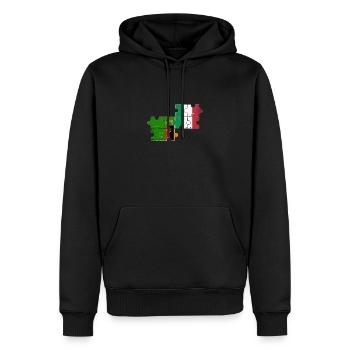 Zambie Italie Vintage drapeau italien zambien - Sweat à capuche Premium bio Homme - noir - Devant - Nico (187cm)
