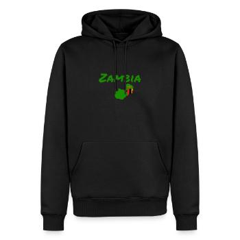 Carte de la Zambie Zambie Drapeau de la Zambie - Sweat à capuche Premium bio Homme - noir - Devant - Nico (187cm)