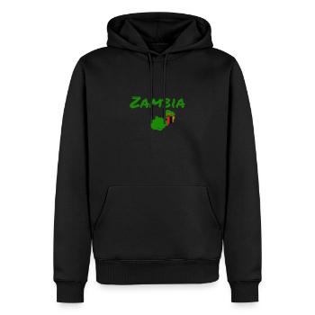 Zambie Vintage carte Zambie Zambie drapeau zambien - Sweat à capuche Premium bio Homme - noir - Devant - Nico (187cm)