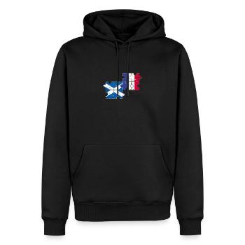 Schottland Frankreich Vintage Flagge Schotte - Männer Premium Bio Hoodie - Schwarz - Vorne - Nico (187cm)