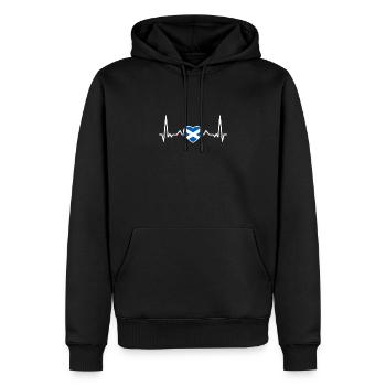 Ecosse Heartbeat Drapeau Ecossais Ecossais - Sweat à capuche Premium bio Homme - noir - Devant - Nico (187cm)