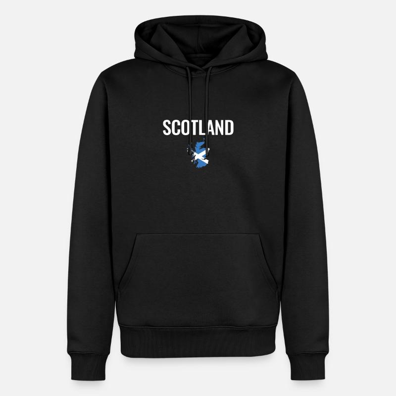 Ecosse Ecosse Carte Drapeau Ecossais - Sweat à capuche Premium bio Homme - noir