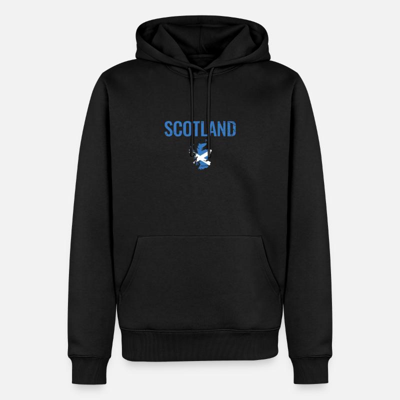 Ecosse Ecosse Vintage carte drapeau - Sweat à capuche Premium bio Homme - noir