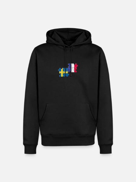 Suède, France, drapeau, Français, Suède - Sweat à capuche Premium bio Homme - noir
