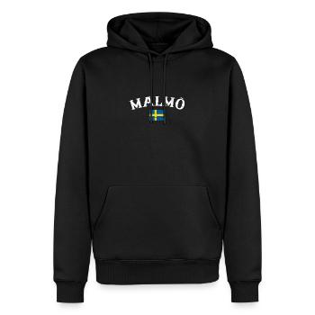 Malmö Vintage Suède drapeau suédois Suède - Sweat à capuche Premium bio Homme - noir - Devant - Nico (187cm)