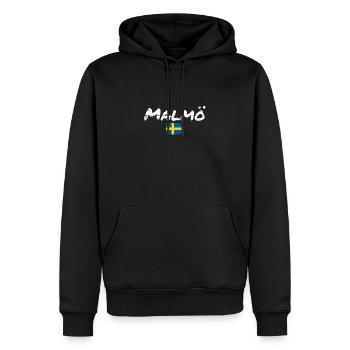 Malmö Vintage Suède drapeau suédois Suède - Sweat à capuche Premium bio Homme - noir - Devant - Nico (187cm)