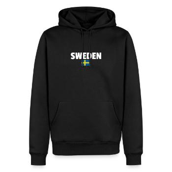 Suède Suède Drapeau suédois Suède Suède - Sweat à capuche Premium bio Homme - noir - Devant - Nico (187cm)