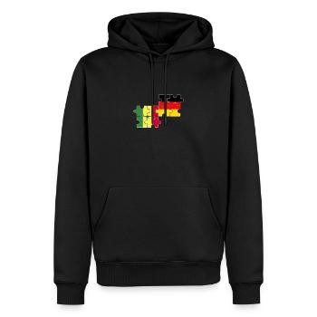 Senegal Deutschland Flagge Deutsch Senegalese - Männer Premium Bio Hoodie - Schwarz - Vorne - Nico (187cm)