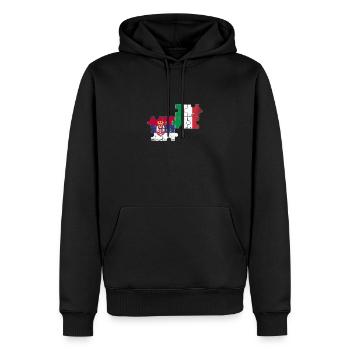 Serbien Italien Vintage Flagge Italiener Serbe - Männer Premium Bio Hoodie - Schwarz - Vorne - Nico (187cm)