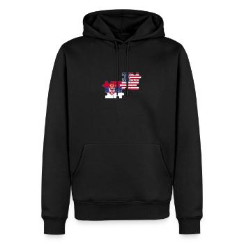 Serbia USA Flag American Serb - Men’s Premium Organic Hoodie - black - Front - Nico (187cm)