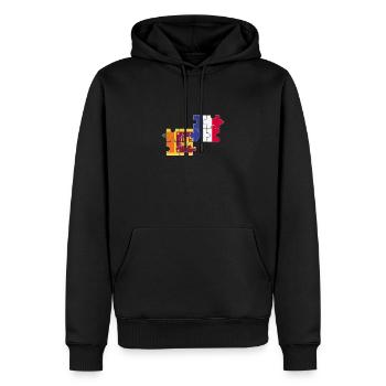 Sri Lanka France Drapeau Français Sri Lankais - Sweat à capuche Premium bio Homme - noir - Devant - Nico (187cm)