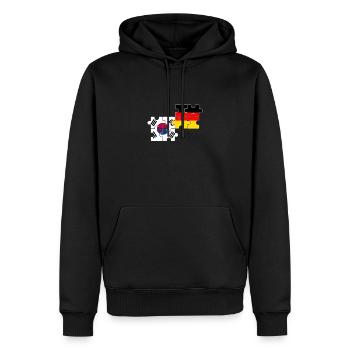 Corée du Sud Allemagne Drapeau Allemand Sud-Coréen - Sweat à capuche Premium bio Homme - noir - Devant - Nico (187cm)