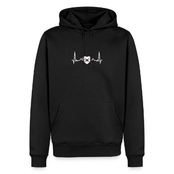 Corée du Sud Heartbeat Drapeau sud-coréen Coréens - Sweat à capuche Premium bio Homme - noir - Devant - Nico (187cm)