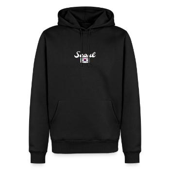Séoul Vintage Corée du Sud drapeau sud-coréen - Sweat à capuche Premium bio Homme - noir - Devant - Nico (187cm)