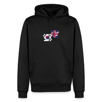 Corée du Sud Royaume-Uni Drapeau britannique Coréen - Sweat à capuche Premium bio Homme - noir - Devant - Nico (187cm)