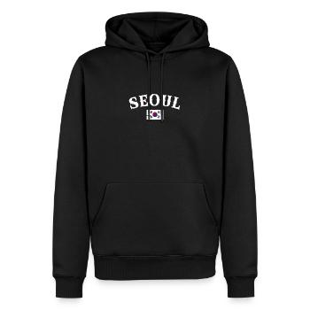 Seoul Vintage Südkorea Flagge Koreaner - Männer Premium Bio Hoodie - Schwarz - Vorne - Nico (187cm)