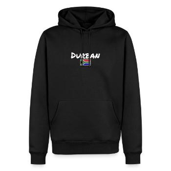 Drapeau de Durban, Afrique du Sud, Afrique du Sud - Sweat à capuche Premium bio Homme - noir - Devant - Nico (187cm)