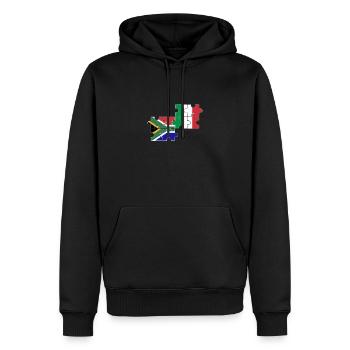 Afrique du Sud Italie Drapeau Italiens Sud-Africains - Sweat à capuche Premium bio Homme - noir - Devant - Nico (187cm)