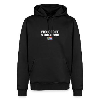 Fier d’être drapeau sud-africain Afrique du Sud - Sweat à capuche Premium bio Homme - noir - Devant - Nico (187cm)