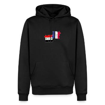 Syrie, France, drapeau, Français, Syriens - Sweat à capuche Premium bio Homme - noir - Devant - Nico (187cm)