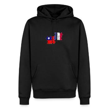 Taïwan France Vintage drapeau Français taïwanais - Sweat à capuche Premium bio Homme - noir - Devant - Nico (187cm)