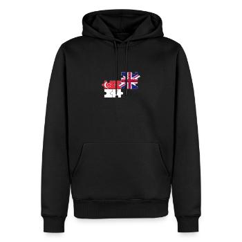 Singapour Royaume-Uni Drapeau Britannique Singapourien - Sweat à capuche Premium bio Homme - noir - Devant - Nico (187cm)