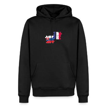 Slovakia, France, flag, French, Slovak - Men’s Premium Organic Hoodie - black - Front - Nico (187cm)