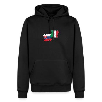 Slovakia, Italy, flag, Italian, Slovak - Men’s Premium Organic Hoodie - black - Front - Nico (187cm)