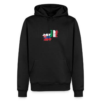 Slowakei Italien Vintage Flagge Italiener Slowake - Männer Premium Bio Hoodie - Schwarz - Vorne - Nico (187cm)