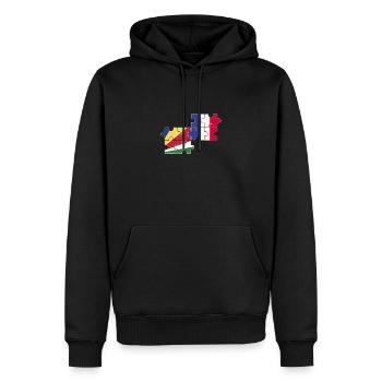 Seychelles France Drapeau Seychelles françaises - Sweat à capuche Premium bio Homme - noir - Devant - Nico (187cm)