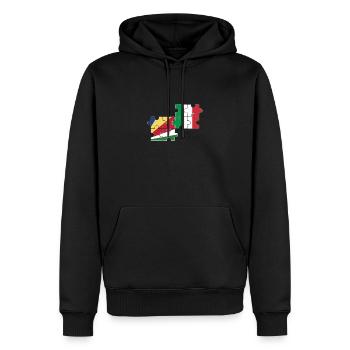 Seychelles Italie Drapeau Seychelles italiennes - Sweat à capuche Premium bio Homme - noir - Devant - Nico (187cm)