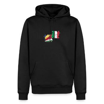 Seychelles Italie Vintage drapeau Seychelles - Sweat à capuche Premium bio Homme - noir - Devant - Nico (187cm)