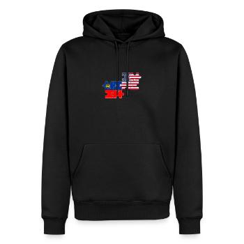 Liechtenstein USA Flagge Liechtensteiner - Männer Premium Bio Hoodie - Schwarz - Vorne - Nico (187cm)