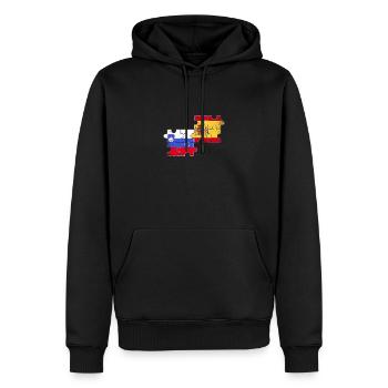 Slowenien Spanien Vintage Flagge Spanier Slowene - Männer Premium Bio Hoodie - Schwarz - Vorne - Nico (187cm)