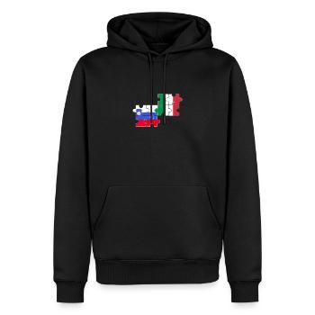 Slowenien Italien Flagge Italiener Slowene - Männer Premium Bio Hoodie - Schwarz - Vorne - Nico (187cm)